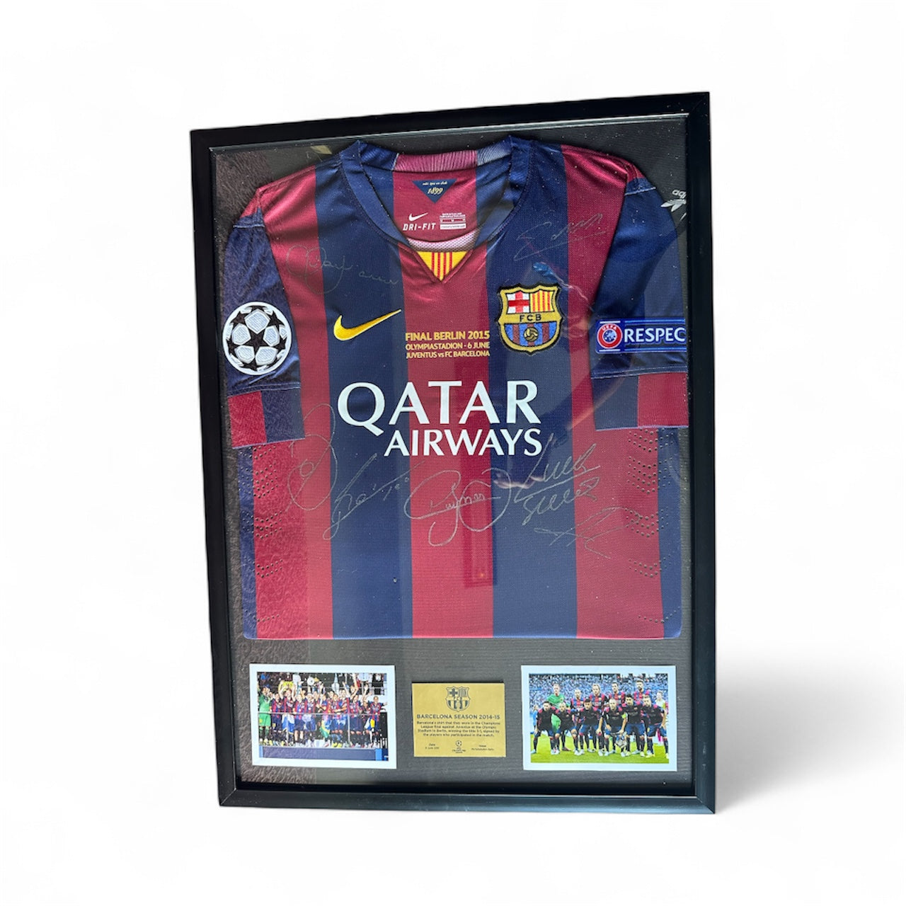 Autographed barclona players UCL 2015 FINAL