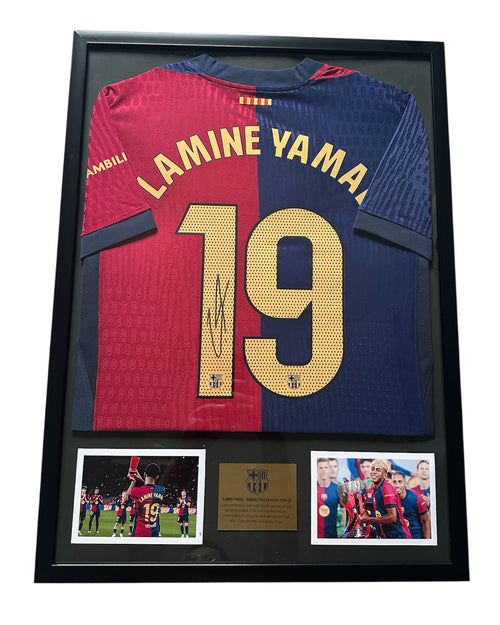 Lamine Yamal 2025 edition Autographed Framed jersey / (75×55 cm)